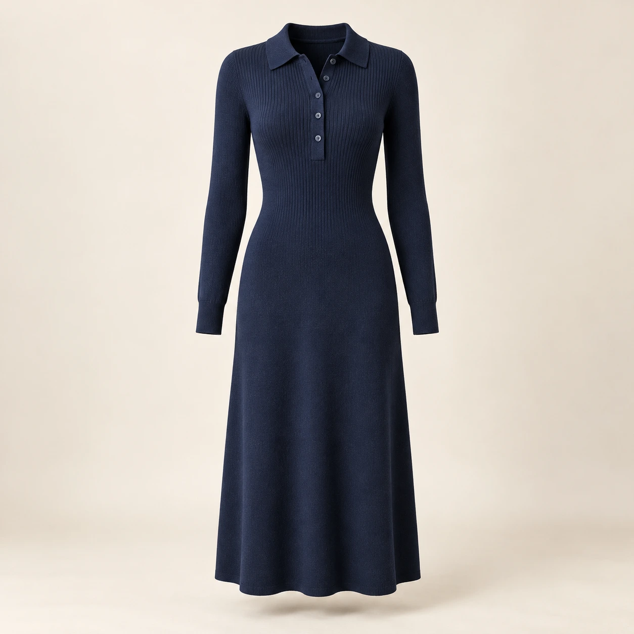 Navy Audrey Polo Knit Dress